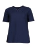GOLDNER Kurzgröße:  T-Shirt Halbarm Basic-Shirt aus Baumwolle in marine