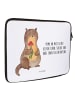 Mr. & Mrs. Panda Notebook Tasche Otter Blumenstrauß mit Spruch in Weiß