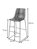 MCW 2er-Set Barhocker E54, Kunstleder Wildlederimitat grau