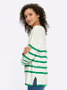 Heine Streifenpullover in grasgrün-ecru-geringelt