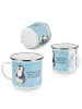 Mr. & Mrs. Panda Camping Emaille Tasse Pinguin Diät mit Spruch in Eisblau