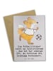 Mr. & Mrs. Panda Klappkarte Fußballtrainer Energie mit Spruch in Grau Pastell