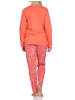 NORMANN Verspielte Pyjama lang Schlafanzug floralem Muster - 75119 in apricot
