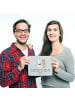 Mr. & Mrs. Panda Mauspad Pinguin Zocken mit Spruch in Grau Pastell