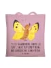 Mr. & Mrs. Panda Tote Bag Schmetterling Zitronenfalter mit Spruch in Rosa Pastell