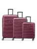 Delsey Meteor 4 Rollen Kofferset 3-teilig mit Dehnfalte in bordeaux