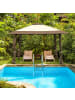 COSTWAY 4x4m Pop-up Pavillon mit Doppeldach in Braun