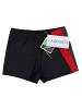 Aquarti Herren Badehose Kurz mit Seitlichem Streifen in schwarz/rot
