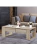 COSTWAY Couchtisch 120x60x40cm in Braun