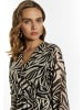 faina Damen Kleid Mit Zebra-Print in Beige Schwarz
