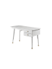 58 aufm Kessel SCHREIBTISCH Kamillah 125x75x60 aus MDF in Satin Weiß