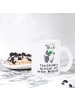 Mr. & Mrs. Panda Becher Panda Tischtennis mit Spruch in Transparent
