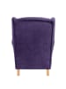 58 aufm Kessel OHRENSESSEL Karlen Bezug Veloursstoff Buche natur / violett
