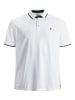 Jack & Jones + Fit Polo Shirt JJEPAULOS Sommer Hemd Pique in Weiß