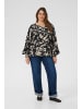 KAFFE curve Bluse langarm KColla Regular fit in Black Gray Graphic