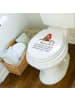 Mr. & Mrs. Panda Motiv WC Sitz Rotkehlchen Schlitten mit Spruch in Weiß