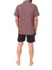 NORMANN Kurzarm Schlafanzug Shorty Pyjama durchknöpfbar in rot1