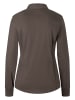 More & More feminine Stretchbluse, Rüschenkragen in brown