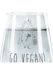 Mr. & Mrs. Panda Gravur Glas Einhorn Vegan mit Spruch in Transparent