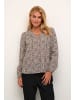 Kaffe Langarm-Bluse KAjane Regular fit in Brown/chalk Graphic Print