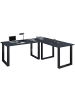 VCM  U Schreibtisch Eckschreibtisch L Form 190x160x50 in Schwarz / Anthrazit