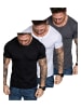 Amaci&Sons 3er-Pack T-Shirts 3. LANCASTER in (Schwarz + Weiß + Anthrazit)