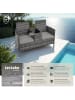 tectake Rattan Gartensitzbank Narbonne 131 x 59 x 82 cm, grau/hellgrau