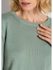 MADELEINE Schlichter Baumwollpullover mit Rundhals in hellsalbeigrün