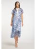 faina Damen Midikleid Mit Allover-Print in Blau Mehrfarbig