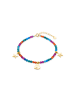 Luxenter Armband aus 925er Sterlingsilber mit mehrfarbigem Kristall, 18K Gelbgold-Finish