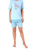NORMANN Shortie Pyjama Schlafanzug kurzarm Federn - 44729 in hellblau