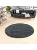 Pergamon Hochflor Langflor Shaggy Teppich Luxury Rund in Antraciet