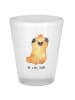 Mr. & Mrs. Panda Schnapsglas Mops Krone ohne Spruch in Transparent