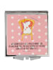 Mr. & Mrs. Panda Kosmetikspiegel Einhorn Prinzessin mit Spruch in Rot Pastell