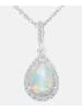 Diamant L'éternel Halskette mit Anhänger aus 375 Weißgold mit Diamant mit Opal