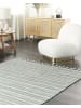 Beliani Geflochtener Teppich BADEMLI in Grün/Weiß - (W) 140 x (H) 1 x (L) 200 cm
