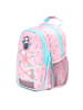 Belmil Kindergartenrucksack "Mini Kiddy Little Sloth" in pink, blau, Brustgurt, Namensschild, H 23 cm L 20 cm T 9 + 6 cm