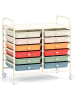 COSTWAY Rollwagen mit 12 stapelbaren Schubladen in Beige