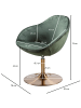 KADIMA DESIGN Loungesessel SIRAN Samt / Gold 70x79x70 cm Design Drehstuhl, in Grün