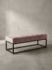 KADIMA DESIGN Sitzbank Samt 108x40x40 cm Flur Polsterbank mit Metallgestell in Rosa