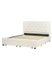 Beliani Doppelbett LIEVIN in Beige - (W) 185 x (H) 122 x (L) 217 cm