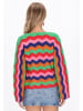 IZIA Women Cardigan in blue multicolor