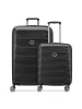 Delsey Meteor 4-Rollen Kofferset S+L mit Dehnfalte deep black