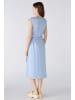 Oui Midikleid Leinen- Baumwollpatch in light blue