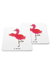 Mr. & Mrs. Panda Untersetzer für Gläser Flamingo Yoga ohne Spruch in Weiß