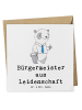 Mr. & Mrs. Panda Klappkarte Bürgermeister Leidenschaft mit Spruch in Weiß