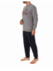 NORMANN Pyjama Schlafanzug langarm Bündchen - 70545 in grau