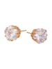 faina Women Stud Earrings in Rose Gold White
