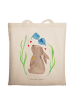 Mr. & Mrs. Panda Stofftragetasche Hase Blume ohne Spruch in Creme