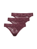 SNOCKS Tangas aus Spitze 3 Stück in Weinrot